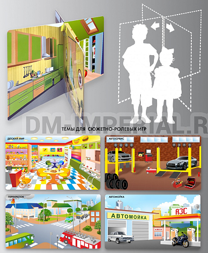 Оснащение детских садов, Маркеры игрового пространства, Напольный стенд для сюжетно-ролевых игр, 4-х сторонний ДС-04161