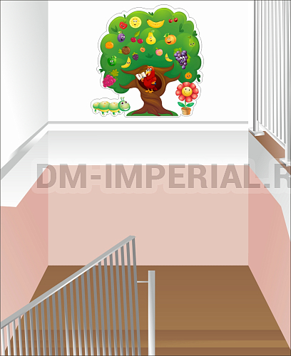 Оснащение детских садов, Оформление лестничных пролетов, "Деревце", оформление лестничного пролета ДС-2506