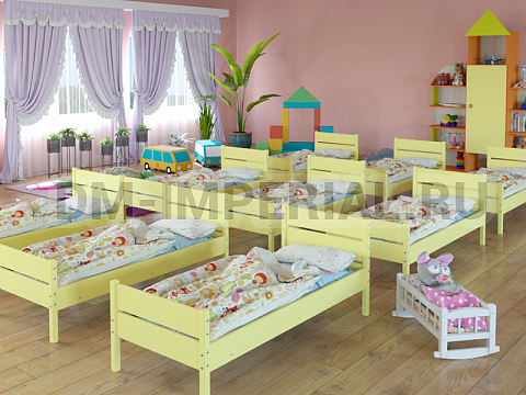Оснащение детских садов, Кровати, Эко-кровать Соня  с высокими спинками (массив) КР-008.01