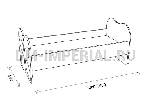 Оснащение детских садов, Кровати, Кровать ЛДСП Бабочка с рисунком КР-005-Р