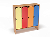 Шкаф для одежды 4-х секционный стандарт (каркас бук с разноцветными фасадами, Вариант 4)