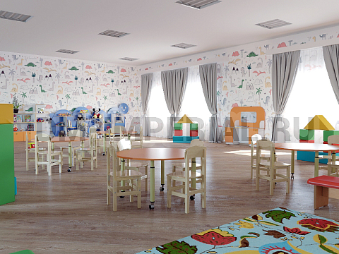 Оснащение детских садов, Игровая мебель, Стеллаж Гусеница ИМ-068