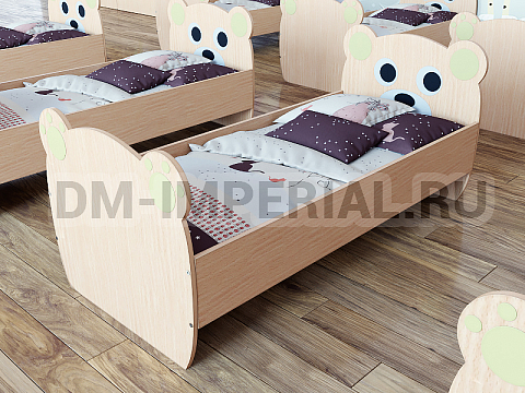 Оснащение детских садов, Кровати, Кровать ЛДСП Мишутка с рисунком КР-003-Р