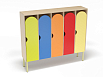 Шкаф 5-ти секционный на металлокаркасе стандарт (каркас дуб с разноцветными фасадами, Вариант 7)