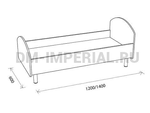 Оснащение детских садов, Кровати, Кровать ЛДСП на металлических ножках КР-002