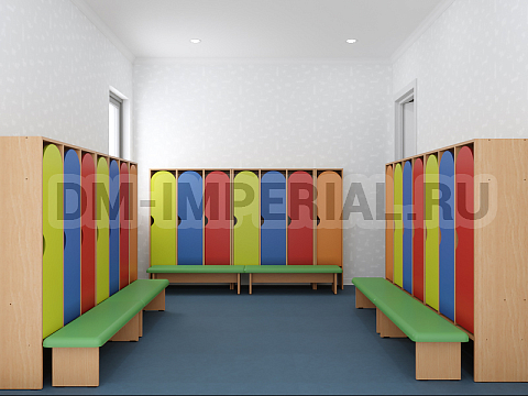 Оснащение детских садов, Шкафы, Шкаф для одежды 3-х секционный стандарт ШР-001-С-3