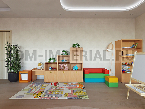 Оснащение детских садов, Шкафы, Стеллаж для хранения односекционный, высота 500 СХ-001