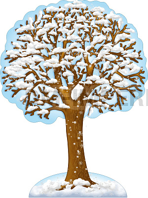 "Зима", резной стенд-дерево