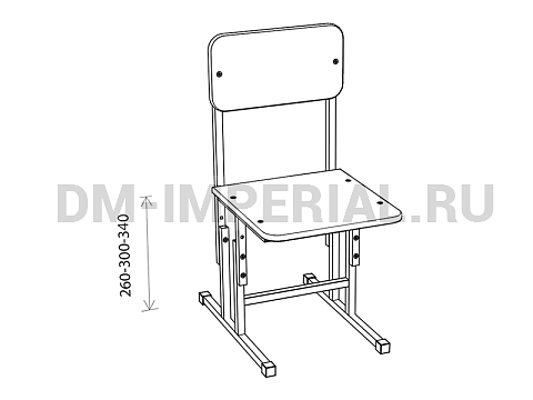 Оснащение детских садов, Стулья, Стул регулируемый на металлокаркасе, краска/лак С-020.01