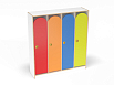 Шкаф 4-х секционный на цоколе (скандинавия с разноцветными фасадами, Вариант 15)