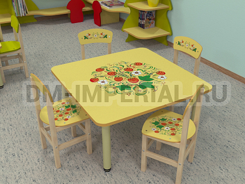 Оснащение детских садов, Столы, Стол Клубничка на регулируемых ножках СТ-037