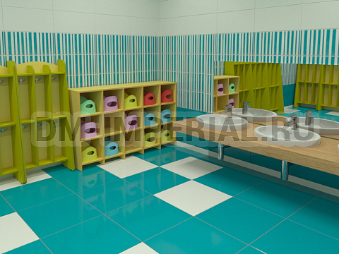 Оснащение детских садов, Шкафы, Шкаф для горшков на 15 мест ШГ-001-15