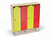 Шкаф 4-х секционный на металлических ножках (каркас дуб с разноцветными фасадами, Вариант 8)