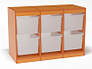 Стеллаж для хранения трехсекционный, высота 750 (разноцветный (ая), средние контейнеры, Вариант 4)