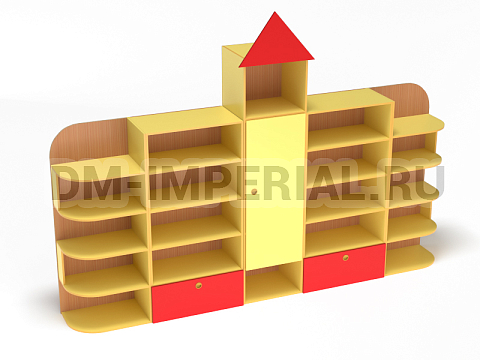 Оснащение детских садов, Шкафы, Стеллаж Теремок ШС-013