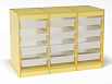Стеллаж для хранения трехсекционный, высота 750 (разноцветный (ая), малые контейнеры, Вариант 1)
