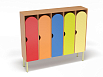 Шкаф 5-ти секционный на металлокаркасе стандарт (каркас бук с разноцветными фасадами, Вариант 2)
