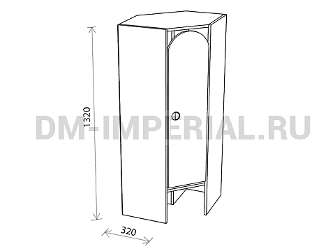 Оснащение детских садов, Шкафы, Шкаф для одежды 1-но секционный угловой ШР-001-У