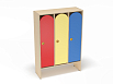 Шкаф для одежды 3-х секционный (каркас дуб с разноцветными фасадами, Вариант 6)