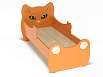Кровать ЛДСП Котенок с рисунком с лапами (разноцветный (ая), оранжевый, 1400*600)