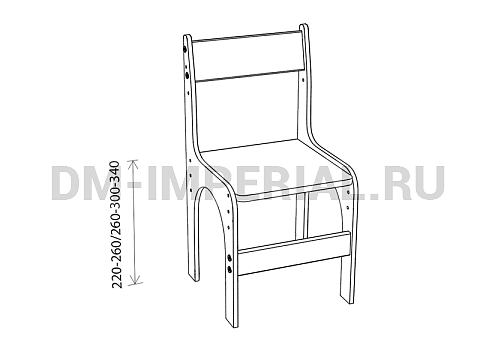 Оснащение детских садов, Стулья, Стул Дошколенок регулируемый, лак/лак С-024.01