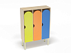 Шкаф 3-х секционный на металлокаркасе стандарт (каркас дуб с разноцветными фасадами, Вариант 7)