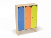 Шкаф для одежды 3-х секционный (каркас дуб с разноцветными фасадами, Вариант 7)