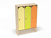 Шкаф для одежды 3-х секционный (каркас дуб с разноцветными фасадами, Вариант 8)